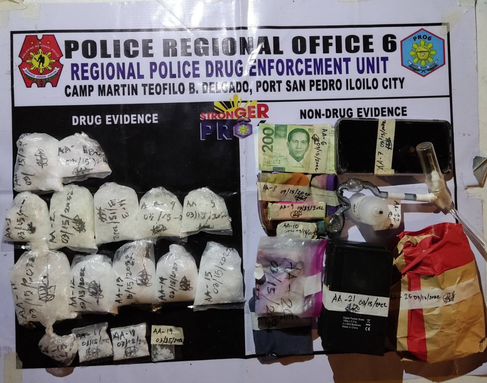 Anti-narcotics officers in Roxas City, Capiz, detained a high-value drug suspect resulting in the seizure of P4 million worth of crystal meth, colloquially known as "shabu." PHOTO FROM PNP-PIO