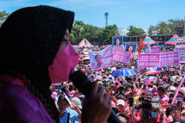 Leni Robredo in Mindanao. STORY: Robredo courts Bangsamoro vote