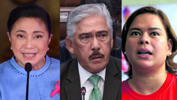 Leni Robredo, Tito Sotto and Sara Duterte