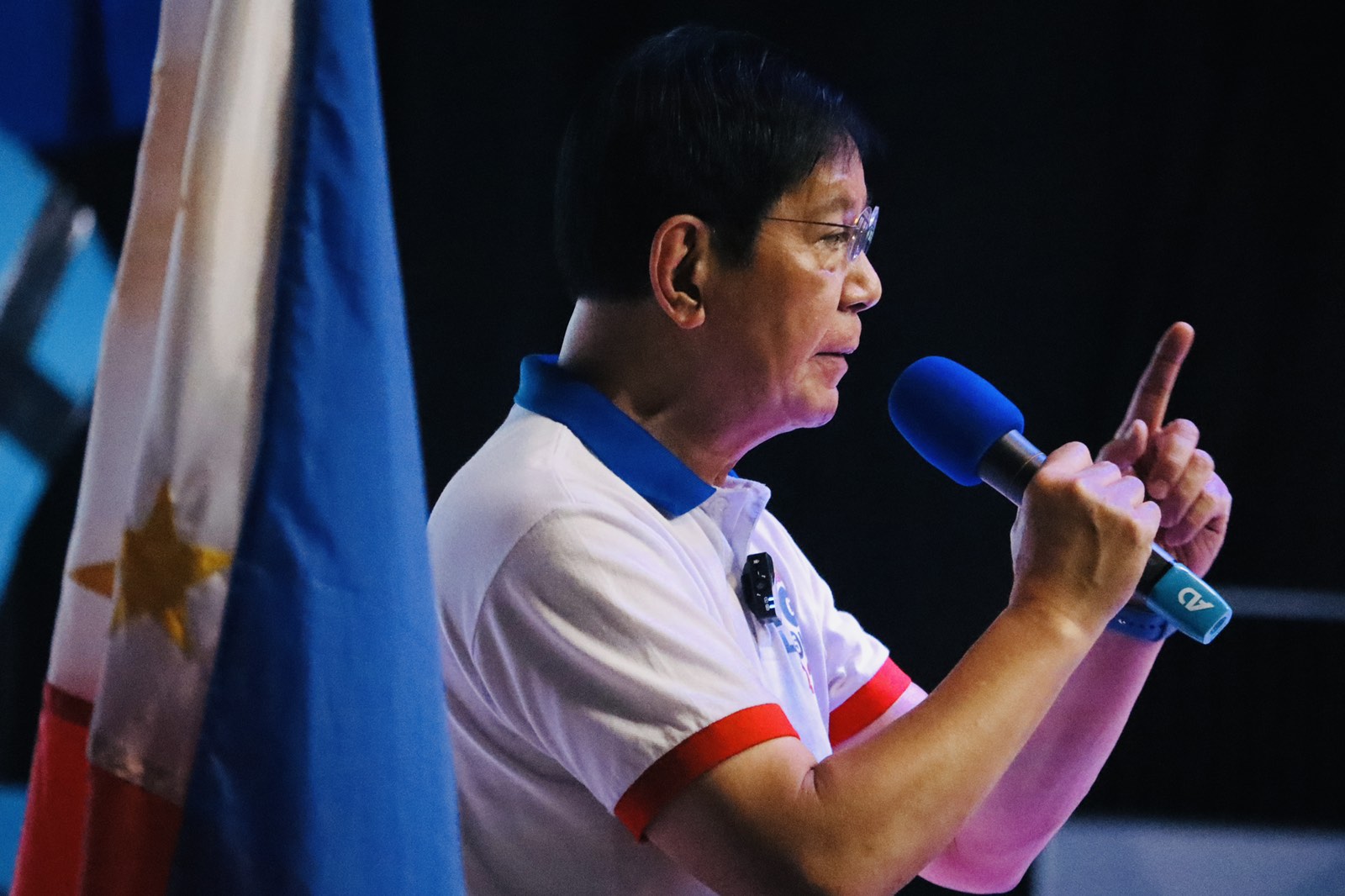 Presidential candidate Senator Panfilo Lacson during a town hall meeting in Pangasinan on Monday, April 25, 2022.