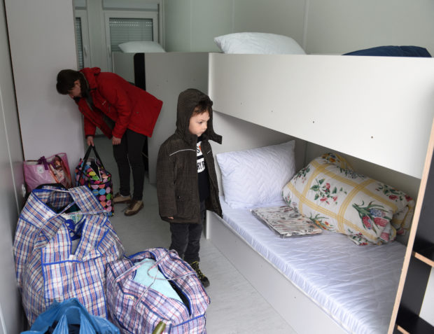 Displaced Ukrainians move into room of their own in the park