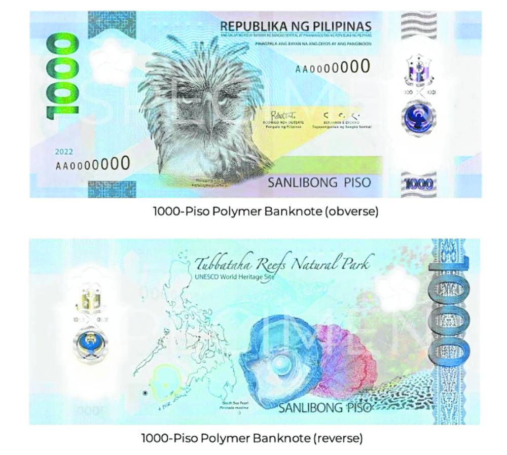 MORE DURABLE The new1,000 peso bill
