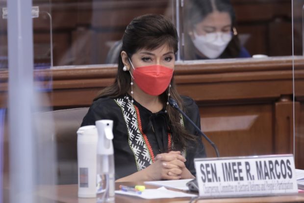 Senator Imee Marcos on Saturday said she is recommending personalities associated with “dilawan” and “pinklawan” to be appointed under the administration of president-elect Ferdinand “Bongbong” Marcos Jr. 