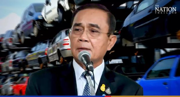 Prime Minister Prayut Chan-o-cha wants all 5 million vehicles aged over 20 years old to be removed from Thai roads and recycled, citing pollution concerns.