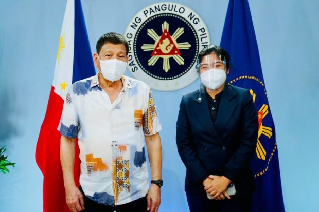 President Rodrigo Roa Duterte with Anna Mae Yu Lamentillo in Malacanang