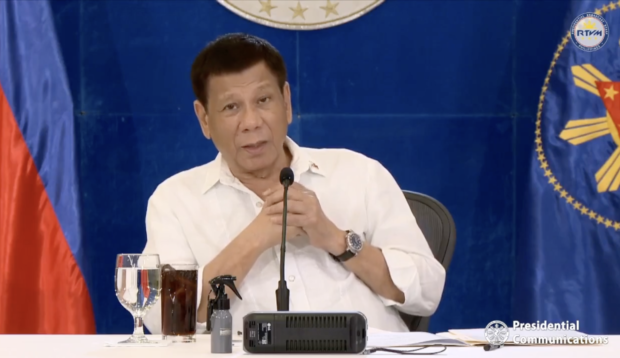 President Rodrigo Duterte in his Talk to the People address.