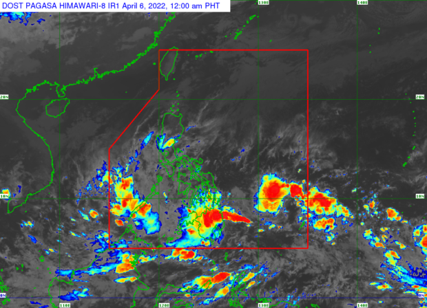 Satellite photo PH weather PAGASA. STORY: Low pressure area spotted off Davao City