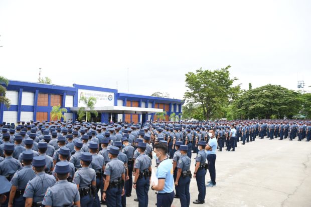 Police trainees from the training center in Magalang, Pampanga, prepare to be assigned to various parts of Central Luzon for election-related duties. (Photo courtesy of PRO3 Information Office)