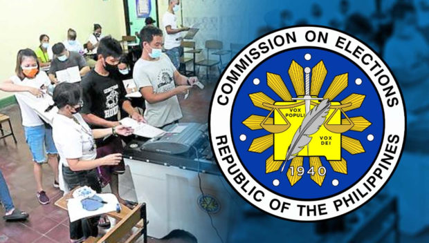 Comelec over picture of voters at precinct. STORY: Comelec: Polls fastest, least violent in years
