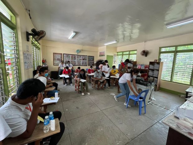 Residents in Pilar town, Abra province cast their votes on Monday (May 9) morning
