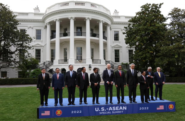 U.S. President Joe Biden poses for a group photograph with leaders from the Association of Southeast Asian Nations (ASEAN) during a special U.S.-ASEAN summit at the White House in Washington, U.S., May 12, 2022. REUTERS/Leah Millis