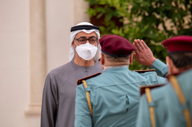 Abu Dhabi's Crown Prince Sheikh Mohammed bin Zayed Al Nahyan receives mourners in Abu Dhabi. STORY: Strongman Sheikh Mohammed bin Zayed is new UAE president