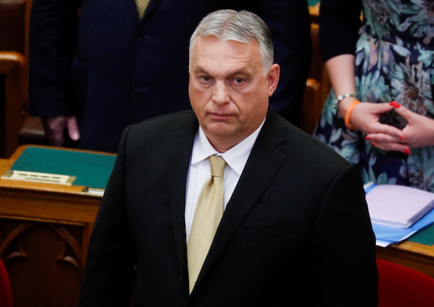 Hungarian PM Orban takes the oath of office in the Parliament in Budapest. STORY: Hungary PM Orban warns of ‘era of recession’ in Europe