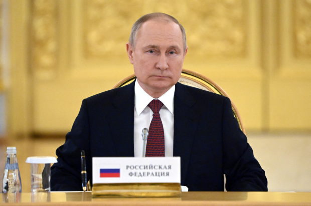 Russian President Vladimir Putin attends the Collective Security Treaty Organisation (CSTO) summit at the Kremlin in Moscow, Russia May 16, 2022. Sputnik/Sergei Guneev/Pool via REUTERS ATTENTION EDITORS - THIS IMAGE WAS PROVIDED BY A THIRD PARTY.