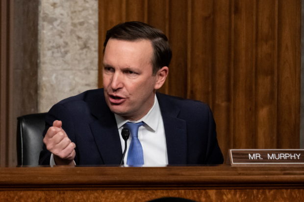 FILE PHOTO: Sen. Chris Murphy (D-CT) speaks during a hearing of the Senate Foreign Relations to examine U.S.-Russia policy on Capitol Hill, Washington, U.S. December 7, 2021. Alex Brandon/Pool via REUTERS