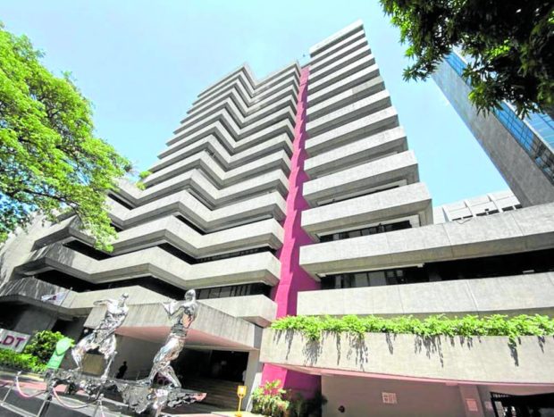 The Ramon Cojuangco Building housing PLDT offices at the Makati central business district. STORY: PLDT wants Makati building off heritage list so it can redevelop site