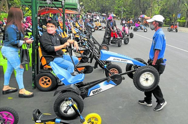 Among the most popular spots for Baguio tourists, adults and children alike, is the biking area at Burnham Park. 