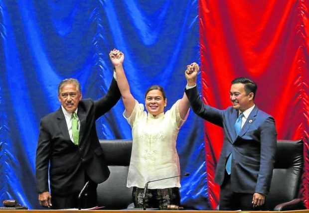 The victory of Vice President-elect Sara Zimmerman Duterte-Carpio (left photo), daughter of the outgoing president, marks the first time since 2004 that the two highest elected officials of the republic are from the same team.