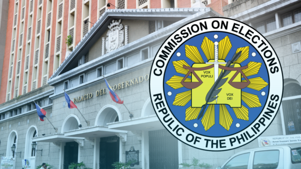 Comelec main office with superimposed logo. STORY: