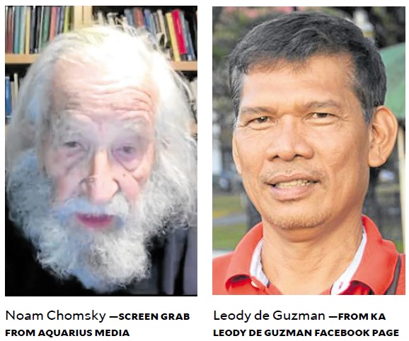 Noam Chomsky and Leody de Guzman. STORY: Ka Leody, Walden gain endorsement from US intellectual Chomsky