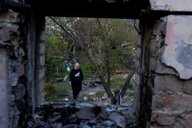 Ukrainian pensioner lives in caravan by ruins of her home near Kyiv