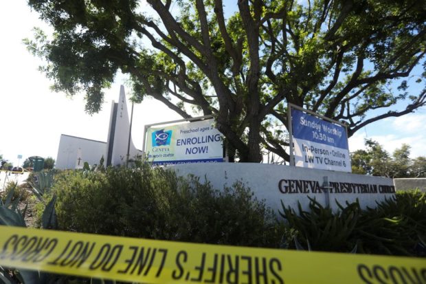 Churchgoers hog-tie man after shooting in California kills one