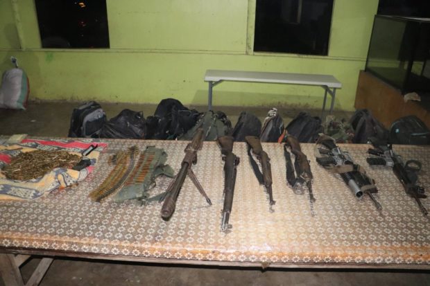 Government troops seizes six high-powered firearms after an encounter with Dawlah Islamiyah-Torayfe group  in Datu Salibo town in Maguindanao. Contributed photo.