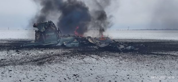 Russian fighter plane crashes near Ukraine border
