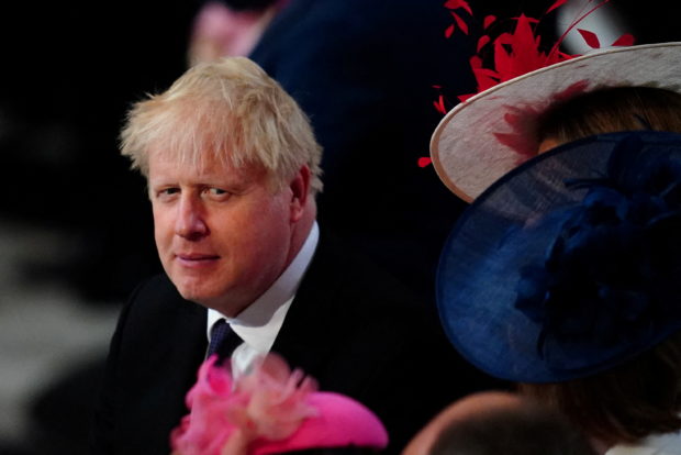 FILE PHOTO: British Prime Minister Boris Johnson attends the National Service of Thanksgiving held at St Paul's Cathedral, during Britain's Queen Elizabeth's Platinum Jubilee celebrations, in London, Britain, June 3, 2022. Victoria Jones/Pool via REUTERS/File Photo