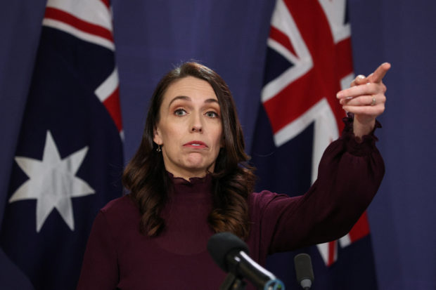 New Zealand Prime Minister Jacinda Ardern addresses members of the media during a joint press conference with Australian Prime Minister Anthony Albanese following a meeting at the Commonwealth Parliamentary Offices in Sydney, Australia, June 10, 2022.  REUTERS/Loren Elliott
