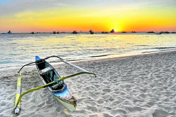 The beach of Boracay Island seems empty in this photo taken on May 11 but domestic tourists have actually been back with a vengeance, as the world-famous island resort continues to have record-high visitors in the same month during the pandemic. STORY: Boracay pins hope on Marcos admin to finish island rehab