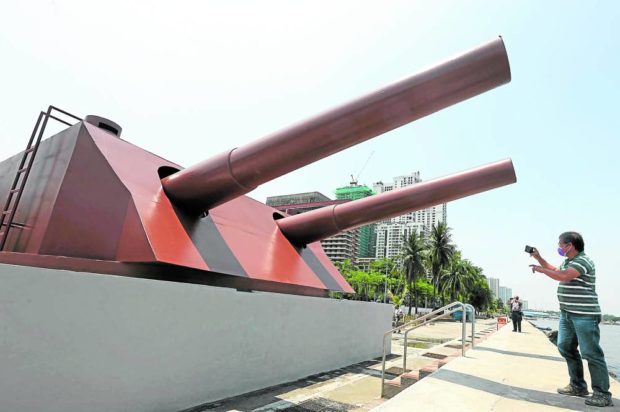 A replica of Fort Drum's heritage guns have been installed along Manila Bay so that people can appreciate the role of these guns in the defense of Manila.  One historian, however, says the project is 