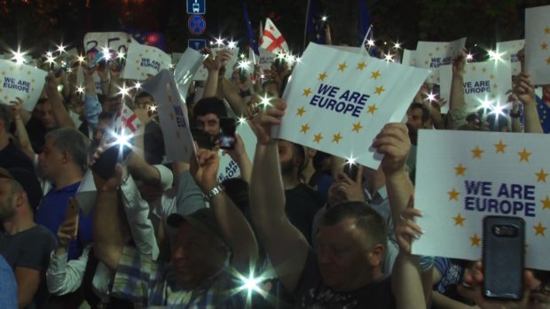 march in Georgia for Europe