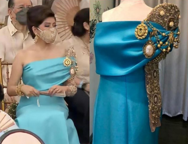 Imee wears 'opulent Filipiniana gown' adorned with pa’s gifts at Bongbong's inaugural