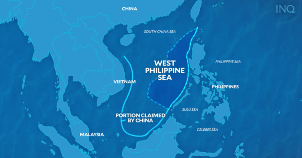 A map of the West Philippine Sea is shown and Bongbong Marcos said Tuesday PH-China ties should go beyond the sea dispute.