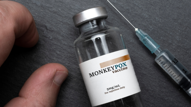 Vial of monkeypox vaccine ready to be injected