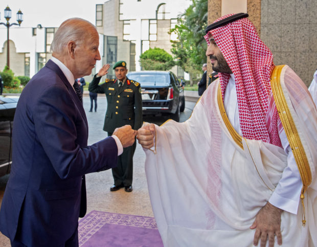 Biden’s fistbump with Saudi crown prince seen as undermining rights pledges