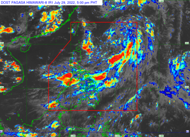 The photo shows the weather satellite image from Pagasa which says that Tropical Depression Ester may not make landfall but will enhance the southwest monsoon