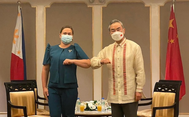 Sara Duterte and Wang Yi. STORY: VP Sara Duterte meets with China’s Foreign Minister Wang Yi