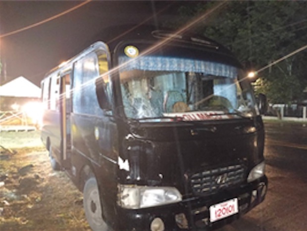 Government bus that hit a man in Davao de Oro. STORY: Man killed as bus bumps him in Davao del Sur