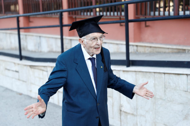 Italy’s oldest student graduates again aged 98