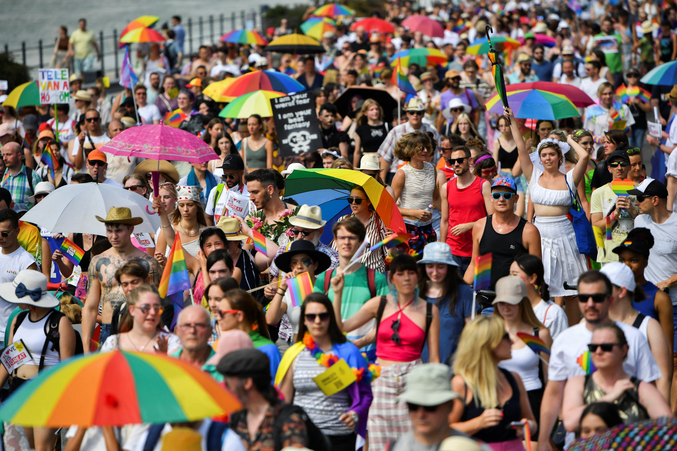 Thousands Join Budapest Pride March In Sweltering Heat | Inquirer News