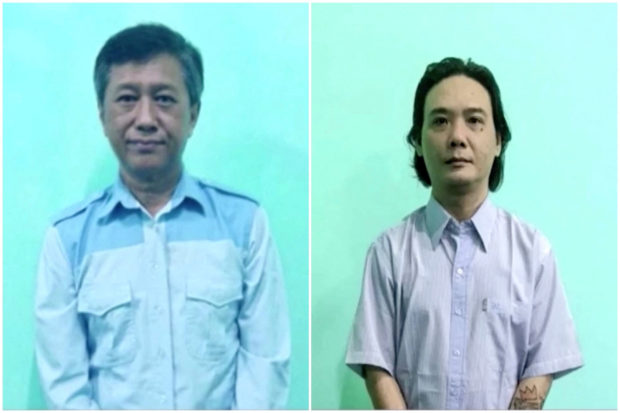 A combination image shows Kyaw Min Yu, also known as Ko Jimmy and Phyo Zeyar Thaw, two of the four democracy activists executed by Myanmar's military authorities, accused of helping carry out "terror acts," state media, in the undated screen grabs taken from a handout video. MRTV/Handout via REUTERS