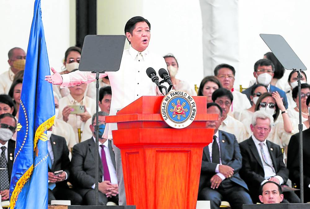 President Marcos says in his inaugural speech on Thursday that the Filipinos, including his opponents, needed to work together in unity