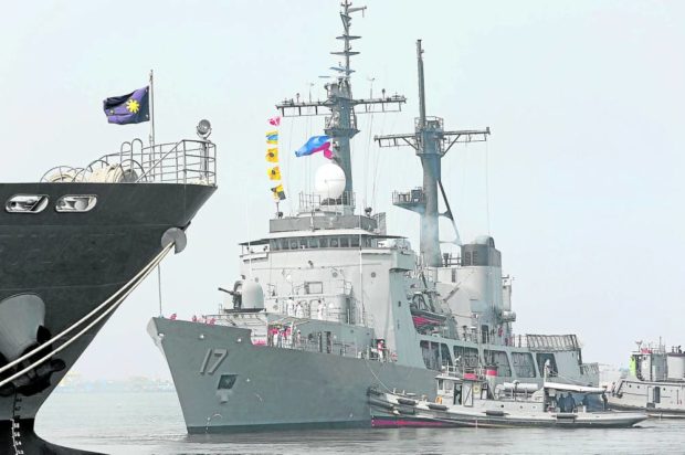 The BRP Andres Bonifacio in a March 2017 file photo. The Philippine Navy ship returned to duty on Wednesday after undergoing repairs and maintenance for two months. —INQUIRER FILE PHOTO
