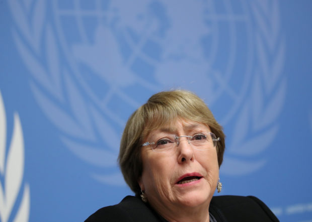 FILE PHOTO: U.N. High Commissioner for Human Rights Michelle Bachelet attends a news conference at the United Nations in Geneva, Switzerland, December 5, 2018. 