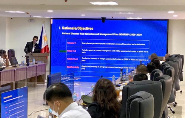 Office of the Civilian Security Principal Assistant Mark Anthony G. Articulo presents before the NDRRMC Full Council the database of Foreign Agreements and Treaties to which the Philippines is included.