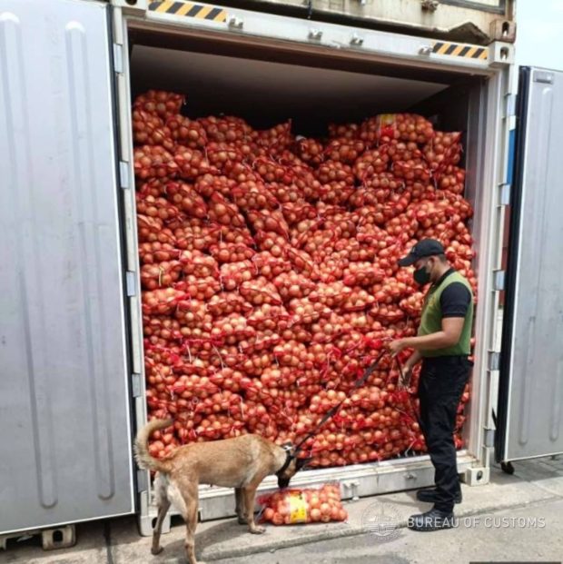 The Bureau of Customs says it confiscated P12 million worth of smuggled red and white onions at the Mindanao Container Terminal Port in Tagolan, Misamis Oriental