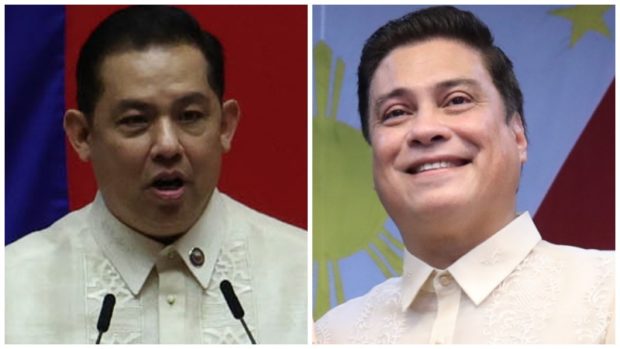 Photos of House Speaker and Leyte 1st District Rep. Ferdinand Martin Romualdez and Senate President Juan Miguel Zubiri for story:Congress wants bills suspending barangay polls, SIM card registration passed by October