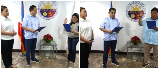 Pangasinan Rep. Rachel Arenas and Hugpong ng Pagbabago president and Davao Occidental Rep. Claude Bautista took their oath as new members of Lakas-CMD before party president and Leyte Rep. Martin Romualdez, while Vice President Sara Duterte witnessed the ceremony.